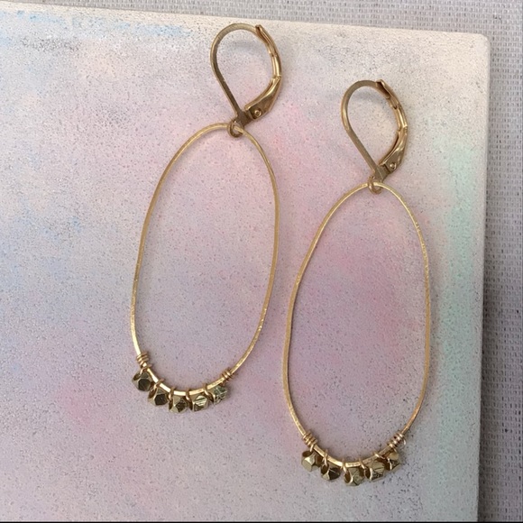 New handcrafted Sundance charm Gold Plated Earrings nugget accent - Picture 2 of 8